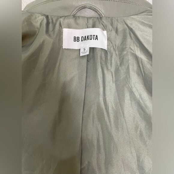 BB DAKOTA Faux Leather Blazer Jacket Gray S - Picture 5 of 5